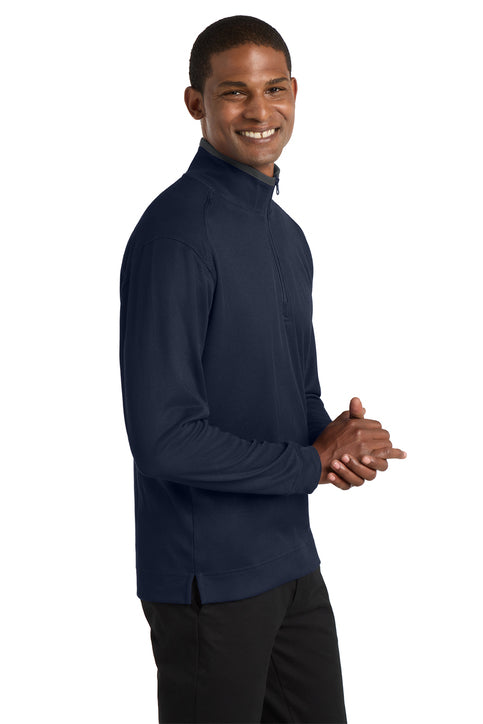 Pinpoint Mesh Quarter-Zip Sweatshirt